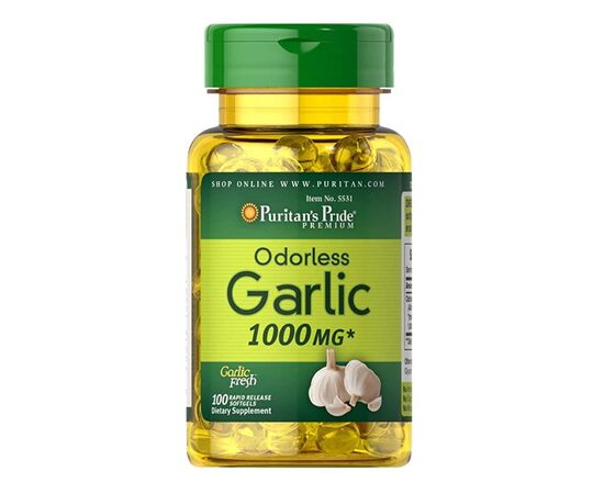 Придбати Часник без запаху ( Odorless Garlic) 1000 mg - 100 Rapid Release softgels - Puritan's Pride, image , характеристики, відгуки