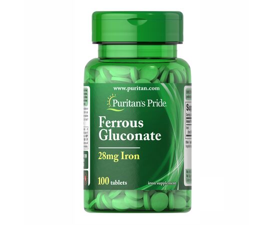 Придбати Ferrous Gluconate (28 mg Iron ) - 100 Tablets, image , характеристики, відгуки