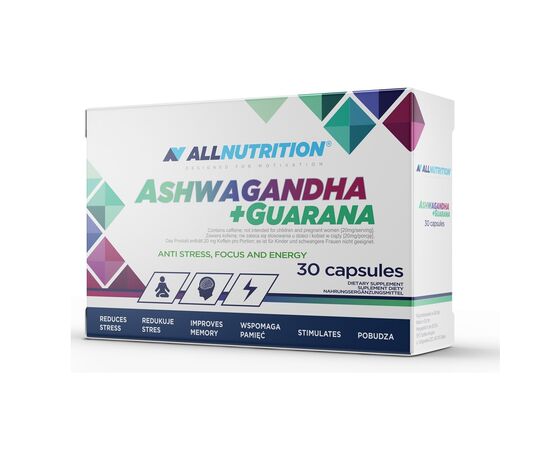 Купить АШВАГАНДА + ГУАРАНА, Ashwagandha 300mg + Guarana - 30caps - Allnutrition , фото , характеристики, отзывы