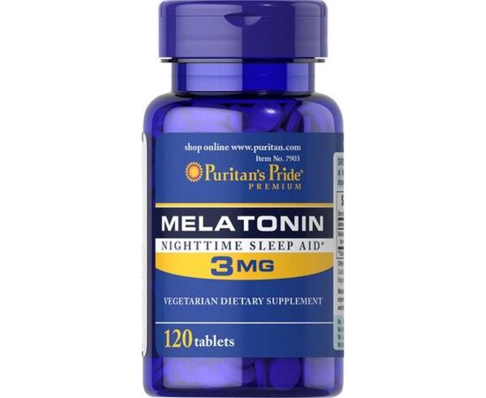 Придбати Мелатонін ( Melatonin)  3mg - 120 tab - Puritan's Pride, image , характеристики, відгуки