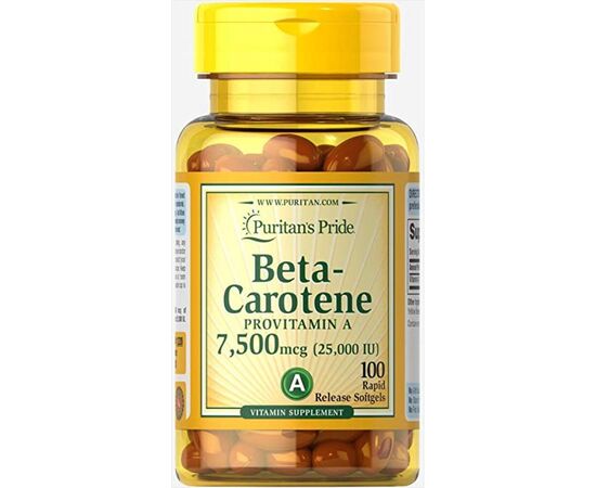 Купить Beta-Carotene 25000 IU - 100 Softgels, фото , характеристики, отзывы