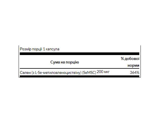 Купить SeMSC Selenium 200mcg - 120caps, фото , изображение 2, характеристики, отзывы