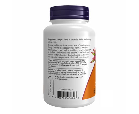 Купить Холин и Инозитол ( CHOLINE & INOSITOL)  250/250mg - 100 vcaps -Now Foods, фото , изображение 3, характеристики, отзывы