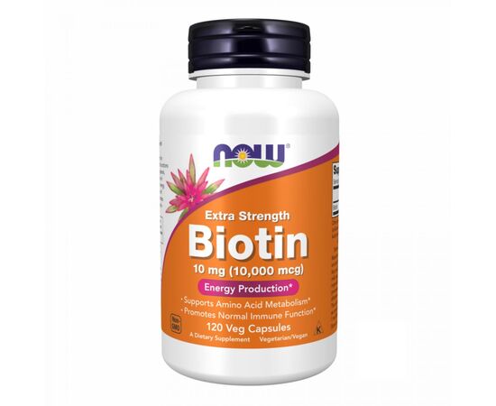 Купить Биотин ( BIOTIN )  10mg (10,000mcg) - 120 vcaps - NOW FOODS, фото , характеристики, отзывы