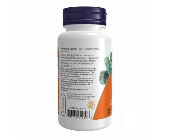 Купить Борон ( Boron )  3mg - 100 vcaps - NOW FOODS, фото , изображение 3, характеристики, отзывы