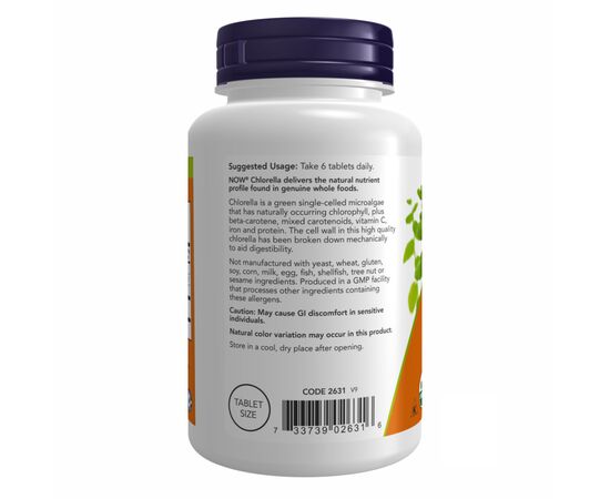 Придбати Organic Chlorella 500mg  - 200 tabs, image , зображення 3, характеристики, відгуки