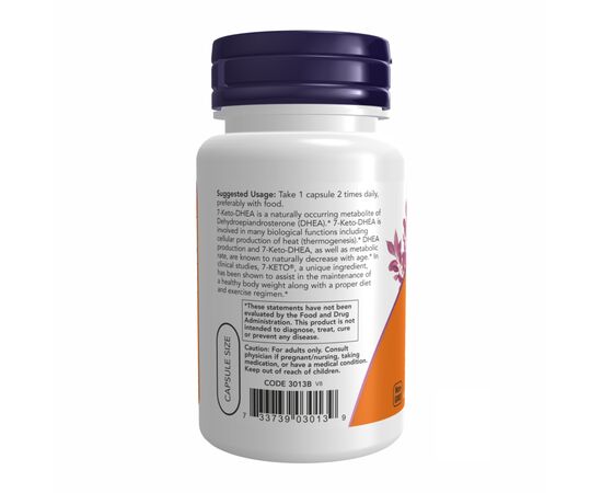 Купить Дегидроэпиандростерон, 7-KETO 100 mg - 60 vcaps - NOW FOODS, фото , изображение 3, характеристики, отзывы