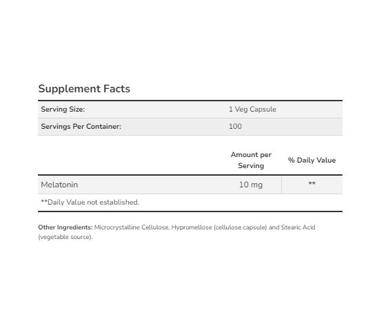 Купить Мелатонин (Melatonin) 10 mg - 100 vcaps - Now Foods, фото , изображение 2, характеристики, отзывы