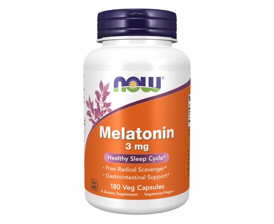 Купить Мелатонин (Melatonin) Melatonin 3 mg - 180 vcaps - Now Foods, фото , характеристики, отзывы