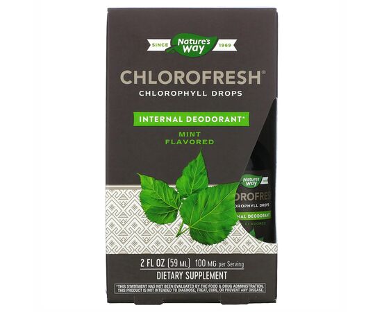 Купить Жидкий хлорофилл Chlorofresh® Mint 40X Liquid - 2 oz - Nature's Way, фото , характеристики, отзывы