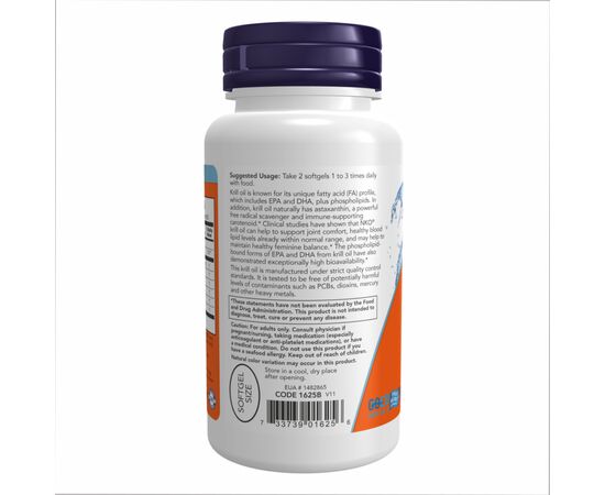 Придбати Krill Oil 500 mg - 60 sgels, image , зображення 3, характеристики, відгуки