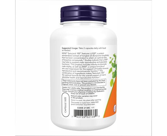 Купить Тесто Джек (Репродуктивное здоровье мужчин) Testo Jack 100 - 120 vcaps - Now Foods , фото , изображение 3, характеристики, отзывы