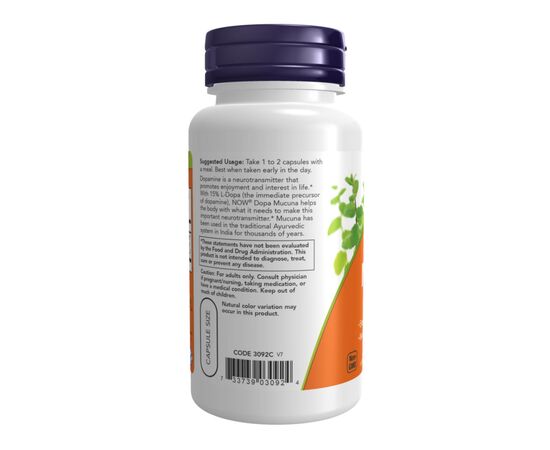 Купить Мукуна жгучая, Dopa Mucuna - 180 vcaps - Now Foods, фото , изображение 3, характеристики, отзывы