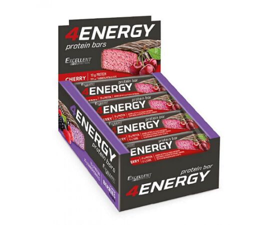 Придбати Протеїнові батончики, 4 ENERGY - 24 x 40g Cherry ( Вишня ) - VALE, image , характеристики, відгуки