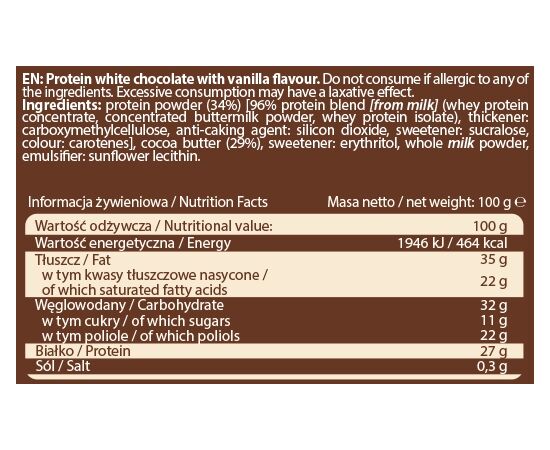 Купить Protein Chocolate - 100g Milk Flavour, фото , изображение 2, характеристики, отзывы