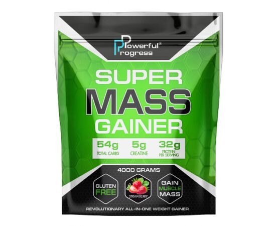 Купить Super Mass Gainer - 4000g Strawberry, фото , характеристики, отзывы