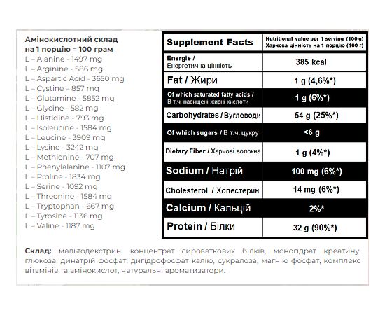 Купить Super Mass Gainer - 4000g Strawberry, фото , изображение 2, характеристики, отзывы