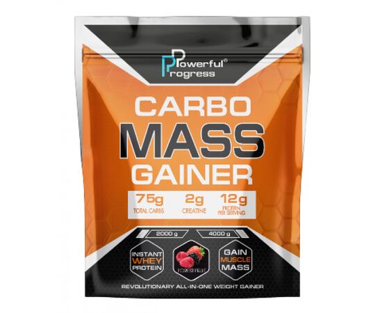 Купить Гейнер, Carbo Mass Gainer - 4000g Forest Fruit (Лесные фрукты ) - Powerful Progress, фото , характеристики, отзывы