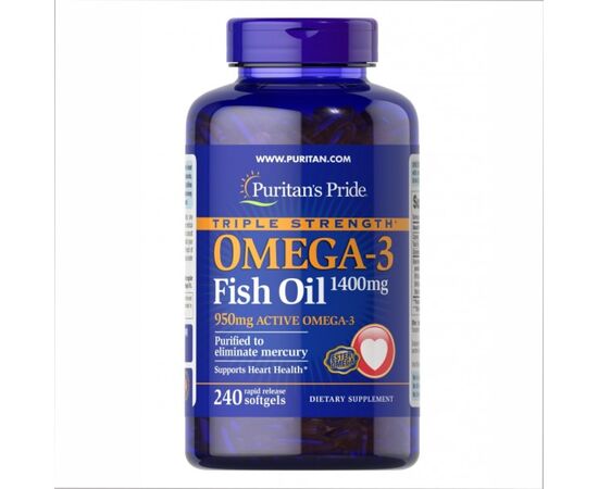 Купить Omega-3 Triple Strength1360 mg (950 mg Active Omega-3) - 240 softgels, фото , характеристики, отзывы