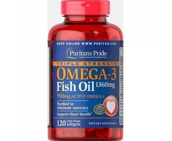 Придбати Omega-3 Triple Strength 1360mg - 120caps, image , характеристики, відгуки