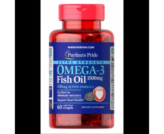 Купить Omega-3 Fish Oil Extra Strength 1500 mg (450 mg Active Omega-3) 60 Softgels, фото , характеристики, отзывы