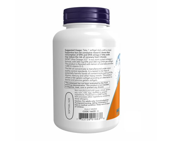 Придбати Ultra Omega 3-D™ Fish Oil - 180 Fish Softgels, image , зображення 3, характеристики, відгуки