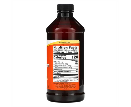 Купить Масло ростков пшеницы, Wheat Germ Oil - 16 oz Liquid - Now Foods, фото , изображение 2, характеристики, отзывы