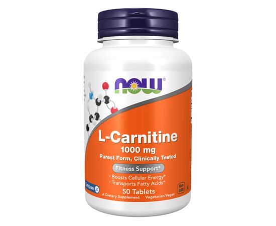 Купить L-Карнитин (L-Carnitine) 1000 mg - 50 tabs - Now Foods, фото , характеристики, отзывы