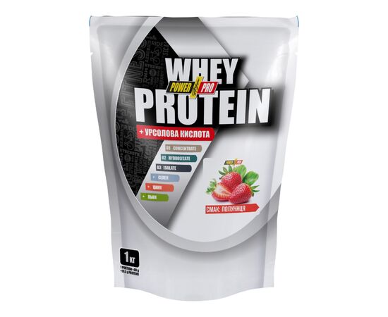 Купить Протеин, Whey Protein - 1000g Strawberry (Клубника) - Power Pro, фото , характеристики, отзывы