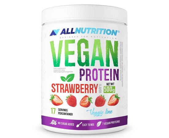 Придбати Vegan Protein - 500g Strawberry, image , характеристики, відгуки