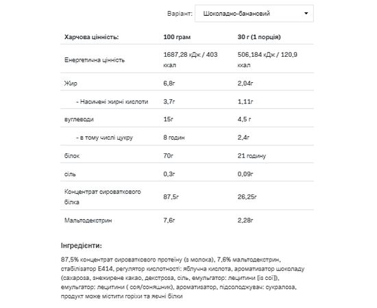 Купить Сывороточный протеин, Whey Protein - 900g Chocolate Banana (Шоколад + банан) - Allnutrition, фото , изображение 2, характеристики, отзывы