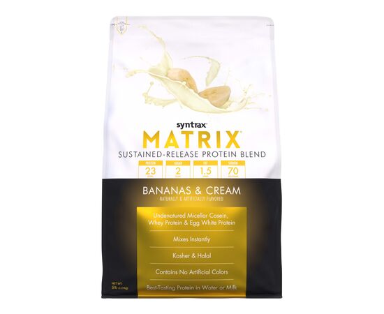 Купить Комплексный протеин, Matrix 5.0 - 2270g Bananas Cream (Банановый крем) - Syntrax , фото , характеристики, отзывы