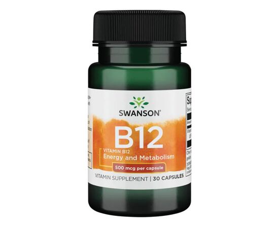 Купить Витамин В12 ( Vitamin B12) 500mcg - 30caps - Swanson, фото , характеристики, отзывы