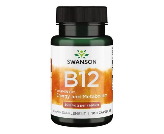 Купить Витамин В12 ( Vitamin B12)  500 mcg - 100 Caps - Swanson , фото , характеристики, отзывы