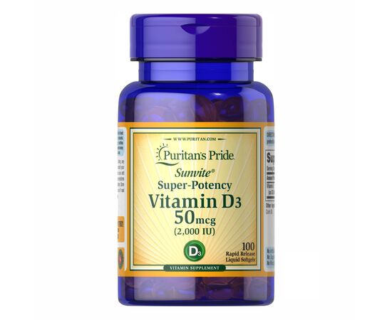 Купить Vitamin D3 50 mcg 2000 - 200 caps, фото , характеристики, отзывы