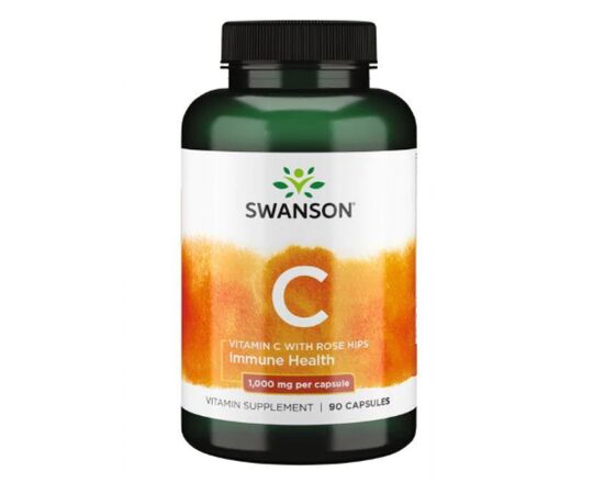 Придбати Вітамін С із шипшиною( Vitamin C with Rose Hips)  1000 mg - 90 caps - Swanson , image , характеристики, відгуки