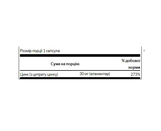 Купить Цинк (Zinc Citrate)  30 mg - 60caps - Swanson, фото , изображение 2, характеристики, отзывы