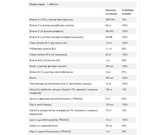 Придбати Daily Vits - 100tabs, image , зображення 2, характеристики, відгуки