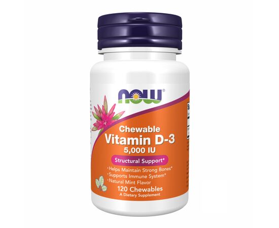 Придбати VIT D-3 5000 IU Chewable Mint - 120 Chewables, image , характеристики, відгуки