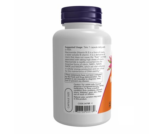 Придбати NIACINAMIDE 500mg - 100 vcaps, image , зображення 3, характеристики, відгуки