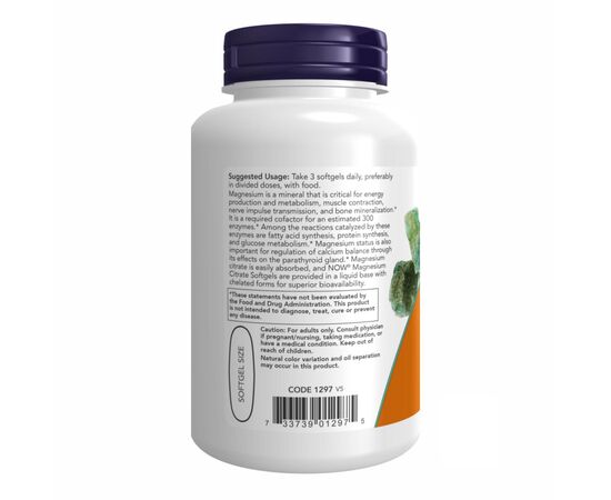 Купить Magnesium Citrate 134mg - 90 sgels, фото , изображение 3, характеристики, отзывы