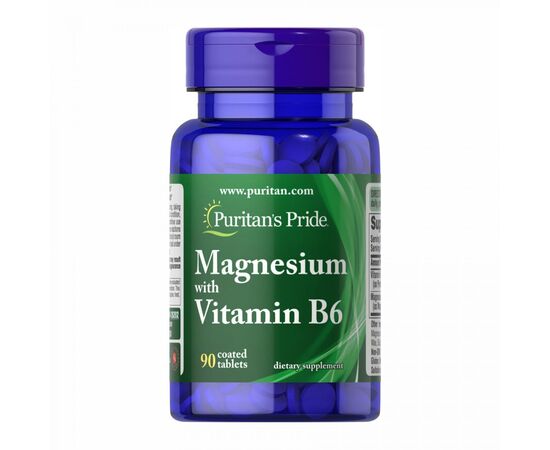 Придбати Магній і Вітамін В6 ( Magnesium Vitamin B6 ) - 90tab - Puritans Pride, image , характеристики, відгуки