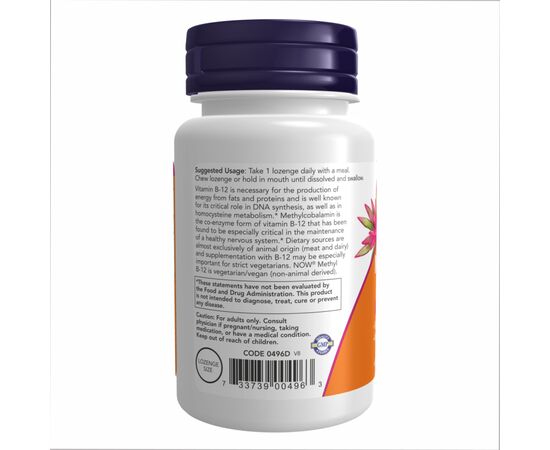 Купить Метил B-12 (Methyl B-12) 5000mcg - 60 loz - Новые продукты, фото , изображение 3, характеристики, отзывы