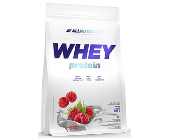 Придбати Сироватковий протеїн Whey Protein - 900g Raspberry (Малина) - All Nutrition, image , характеристики, відгуки