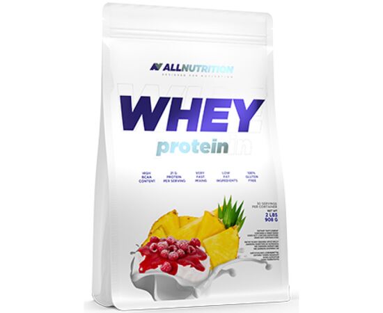 Купить Сывороточный протеин Whey Protein - 900g Pineapple Raspberry (Ананас +  малина) - All Nutrition, фото , характеристики, отзывы