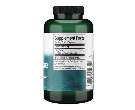 Придбати L-Arginine 500mg - 200 caps, image , зображення 2, характеристики, відгуки