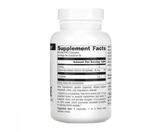 Придбати L-Arginine 500 mg - 100 tabs, image , зображення 2, характеристики, відгуки