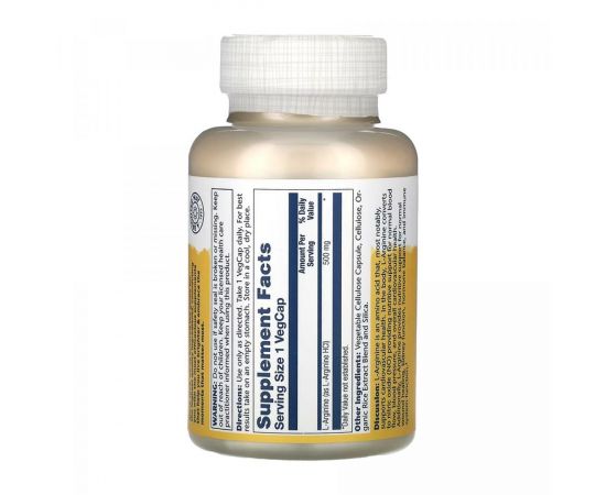 Придбати L-Arginine Free Form 500mg - 100 vcaps, image , зображення 2, характеристики, відгуки