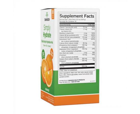 Придбати Simply Hydrate Electrolyte Hydration Mix - 30 packs Orange, image , зображення 2, характеристики, відгуки