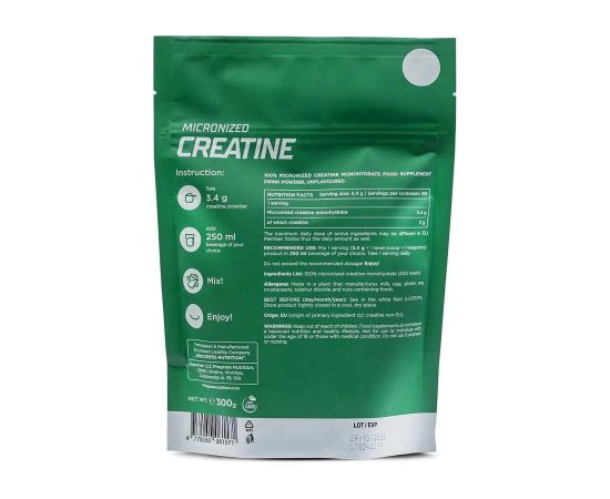 Придбати Creatine Monohydrate - 300g, image , зображення 2, характеристики, відгуки